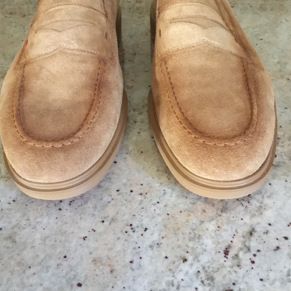 Santoni Easy Sand Suede Slip On Loafers - Picture 6 of 14